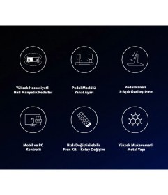 Resim Pxn Pd Hm Hall Manyetik Sensörlü Gaz ve Fren Pedalı - Tam Metal Profesyonel Yarış Pedalı 