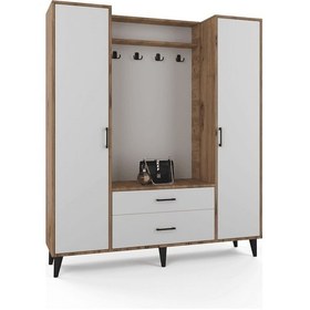 Resim Malta Portmanto - Atlas Çam - Beyaz 