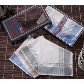 Resim Gözde Fatih Kutulu 40X40 Cm Düzine 12 Adet Kumaş Mendil Fm 01 (412271876) Gri - Kahverengi - Mavi 