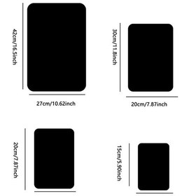 Resim Sones 4 Adet 42cm X 27cm Yuvarlak Köşe Modelleri Dikdörtgen Akrilik Ayna Stereo Duvar Stickerları Siyah Diğer 
