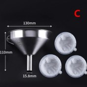 Resim Mingjin Shop 1 C Tarzı 200 Ağ 304 Paslanmaz Çelik Huni ve Süt Geleneksel Çin Tıbbı Yağı Beyaz Şarap Kaynamış Su Esh Naylon Filtre (Yurt Dışından) 