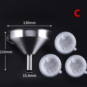 Resim Mingjin Shop 1 C Tarzı 200 Ağ 304 Paslanmaz Çelik Huni ve Süt Geleneksel Çin Tıbbı Yağı Beyaz Şarap Kaynamış Su Esh Naylon Filtre (Yurt Dışından) 