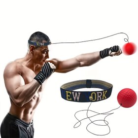 Resim 1 Adet Başa Takılan Boks Refleks Topu - Yetişkin Eğitimi için Geliştirilmiş Sihirli Hız Topu, Reaksiyon Pratiği İçin Mükemmel, Kırmızı/Sarı/Siyah, Band Bağlantı Özelliği | Esnek Kordon Ayarları 