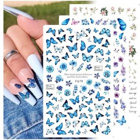 Resim Kelebek Tırnak Çıkartmalar Renkli Kelebekler Kendinden Yapışkanlı Transfer Kaydırıcılar Sarar Manikür Folyo Dıy Süslemeleri F679 