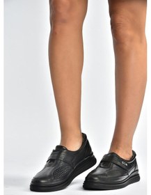 Resim Fox Shoes U555160403 Siyah Hakiki Deri Comfort Ortopedik Taban Kadın Ayakkabı Siyah-hakiki Deri 
