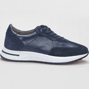 Resim Cabani Hakiki Deri Lacivert Bağcıklı Süet Erkek Spor Ayakkabı Lacivert 