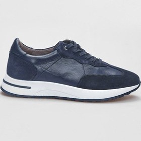 Resim Cabani Hakiki Deri Lacivert Bağcıklı Süet Erkek Spor Ayakkabı Lacivert 