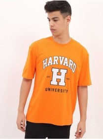 Resim Çocuk Harvard Baskılı Tshirt-14612 Turuncu 