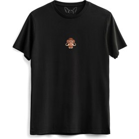 Resim Alfa Tshirt Animal Gergedan Baskılı Çocuk Siyah Tshirt 