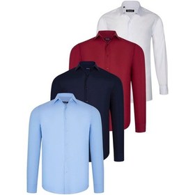 Resim Dörtlü Set G726 Dewberry Gömlek-beyaz-lacivert-bordo-mavi Beyaz-lacivert-bordo-mavi 