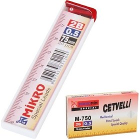 Resim Mikromin 0.5 MM Cetvelli Kalem Ucu 75 MM Kutuda 24 Adet 