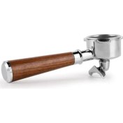 Resim 54 mm Espresso Portafiltre, Çift Ağızlı Kahve Portafiltresi, Paslanmaz Çelik Portafiltreler ve Ceviz Saplı (Yurt Dışından) 