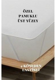 Resim Mona Verde Sıvı Geçirmez Alez Pamuklu 4 Köşe Lastikli Çift Kişilik Tek Kişilik Bebek Alezi Su Yatak Koruyucu MNVKLKL00 Beyaz 