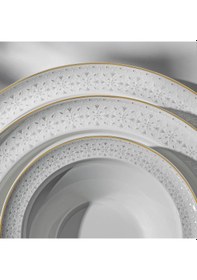 Resim Nehir Camelia Altın Yaldızlı 28 Parça Porselen Yemek Takımı 