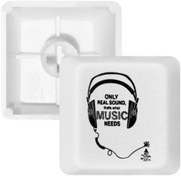 Resim DIYthinker Müzik Kulaklık Şarkı Ses Kelimeler Pbt Mekanik Klavye için Tuş Kapakları Beyaz Oem İz Bırakmayan Baskı R3 Çok Renkli 