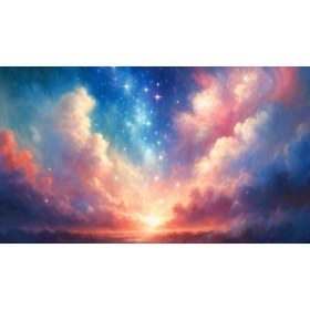 Resim Venspor Büyüleyici Renkli Gökyüzü ve Bulutlar Arkaplan 200 x 150 cm Fon Duvar Örtüsü 