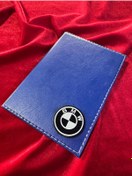 Resim ATTA PAZARLAMA Mavi Deri Baskı Dikişli Kabartmalı Bmw Ruhsat Kabı Kılıfı Cüzdanı Ruhsatlık 