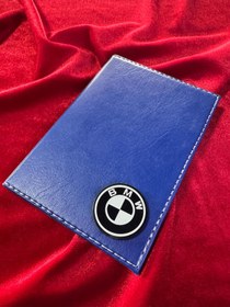 Resim ATTA PAZARLAMA Mavi Deri Baskı Dikişli Kabartmalı Bmw Ruhsat Kabı Kılıfı Cüzdanı Ruhsatlık 