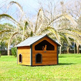 Resim Mandu Ahşap Teraslı Dublex Kedi Evi 