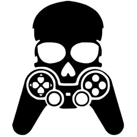 Resim Gamer Kuru Kafa - Araç, Oto, Laptop, Duvar Uyumlu Sticker 15 18 Cm 