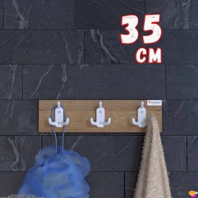 Resim Modilayn Arı 9 Kancalı Banyo Askısı 3'lü Set 31,4 x 9,6 cm Şık Tasarım Ekstra Düzen ve Yer Tasarrufu 