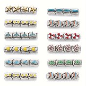Resim 1 adet 9x10mm Paslanmaz Çelik Plaj Serisi Spacer Boncuklar - Balina, Denizyıldızı & Kare Süsler Renkli Gradyan Tasarımlarla (Altın/Sarı, Mavi/Kırmızı, Yeşil/Turuncu) DIY Takı Yapımı için, Bilezikler, Kolyeler - Dayanıklı El Sanatları Malzemeleri 