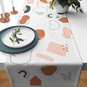 Resim Soyut Desenli Runner Örtü 