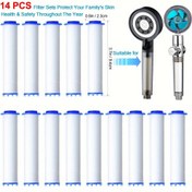 Resim 14 adet 9.4cm/3.7 inç El Duş Filtresi, 14 sert su yedek filtresi seti, klor ve zararlı maddeleri daha etkili bir şekilde çıkarır, size ve ailenize daha iyi bir duş ve cilt bakımı sağlar 