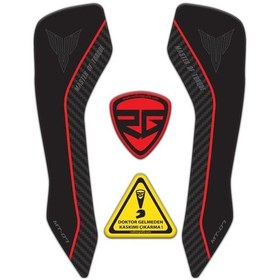 Resim Yamaha Mt-07 2021-2023 Uyumlu Kafa Koruma Pad Sticker Red Edition 
