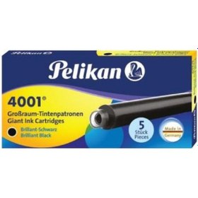 Resim Pelikan 4001 Dolma Kalem Kartuşu 5'Li Uzun Siyah 