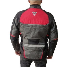 Resim Venom Kopenhag Motosiklet Montu Gri-kırmızı Full Koruma Motorcu Montu 