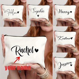 Resim 1 adet Özel Renkli Aşk İsimli Kozmetik Çantası - Makyaj ve Tuvalet Malzemeleri için Özel Seyahat Düzenleyici, Dayanıklı Polyester, Kalp Tasarımı, Kadınlar için Mükemmel, Seyahat Makyaj Çantası|Aşk Kalp Tasarımı|Bireysel Görünüm, Güzellik Seyahat Çantası 