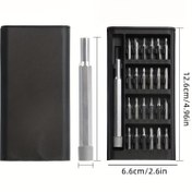 Resim 25'li Hassas Tornavida Seti, Çok Fonksiyonlu, Alüminyum Alaşımlı, Dayanıklı, Çeşitli Uçlu Uçlar, Şarj Edilmemiş, Mobil Telefonlar, Tabletler İçin Temel Elektronik Çözümleme Aracı 