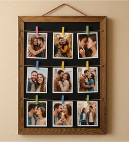 Resim Bk Gift Ahşap Karatahtalı Duvar Fotoğraf Çerçevesi, Sevgiliye Hediye, Arkadaş Hediye Kobitmeyencom34123 Bk Gift 