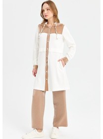 Resim Esswaap Oysh Kumaş Kapişon Detaylı Giy Çık Tunik Camel-camel Camel 