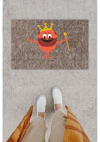 Resim Dijital Baskı Dekoratif Kral Gri Kapı Önü Paspası K-1288 