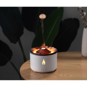 Resim hediyeconcepti 450Ml Alev Volkan Hava Nemlendirici Yangın Aroma Yayıcı Ultrasonik Buğu Yapıcı Uçucu Yağ Denizanası 