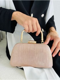 Resim Çanta Trend Kadın Rose Zincir Detaylı Uzun Zincir Askılı Abiye Çanta (Telefon Kullanımına Uygun) 