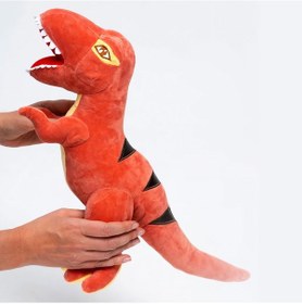 Resim İthal Soft Kumaş Xl Boy Dinozor Tyrannosaurus T-rex Figür Peluş Oyuncak Uyku & Oyun Arkadaşı 55 Cm. Turuncu 