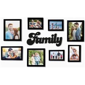 Resim Cajuart Dekoratif Family Aile Ahşap Duvar Tablo Duvar Dekor Yazı 