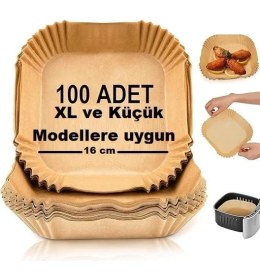 Resim Esmo Home Airfryer Pişirme Kağıdı Kare 100 Adet Hava Fritöz Parşömen Ithal Fırın Kağıdı Tek Kullanımlık Kağıt Fırın Fritöz Pişirme Kızartma Tavası Için Uygun 16 cm 