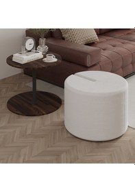 Resim Vexana Puflu Yan Sehpa Saklanabilir Puflu Servis Sehpası Ceviz 