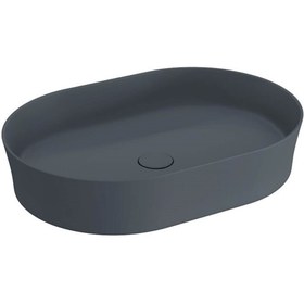 Resim Bocchi Slim Line Oval Lavabo 55x38 Cm Mat Antrasit 