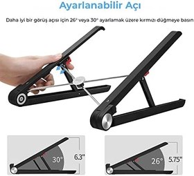 Resim Bix SAIJI X1 Laptop Sehpası, Katlanabilir, Tablet Sehpası, Alüminyum Alaşım, Online Sınıf Çalışması, Duruşu İyileştirme, Isı Dağılımı Macbook, iPad ve 10-15,6 inç Olan Tüm Cihazlar ile Uyumlu. Siyah 