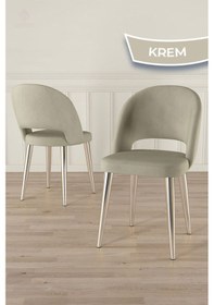 Resim Canisa Weps Serisi 89x150 Açılabilir Lak Panel Beyaz Mermer Krom Ayak Masa Takımı Ve 6 Krem Sandalye Beyaz Mermer Desen Masa Krem Sandalye 