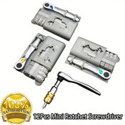 Resim 1 Takım Çok Fonksiyonlu Mini Ratchet Anahtar Tornavida10 Parça Uç Seti Özel Şekilli Lotted Phillips Tornavida Taşınabilir El Aletleri 