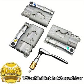 Resim 1 Takım Çok Fonksiyonlu Mini Ratchet Anahtar Tornavida10 Parça Uç Seti Özel Şekilli Lotted Phillips Tornavida Taşınabilir El Aletleri 