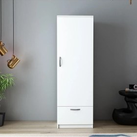 Resim BMdekor Gardırop Sunay Tek Kapak Beyaz 