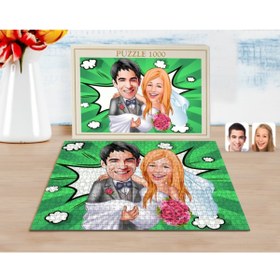 Resim Bk Gift Kişiye Özel Evleniyoruz Karikatürlü 1000 Parça Profesyonel Puzzle-7 