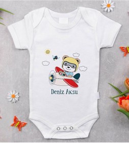 Resim Bitmeyenkartus Bk Kids Isimli Sevimli Pilot Tasarımlı Bebek Body Zıbın - Model 1 Çok Renkli 